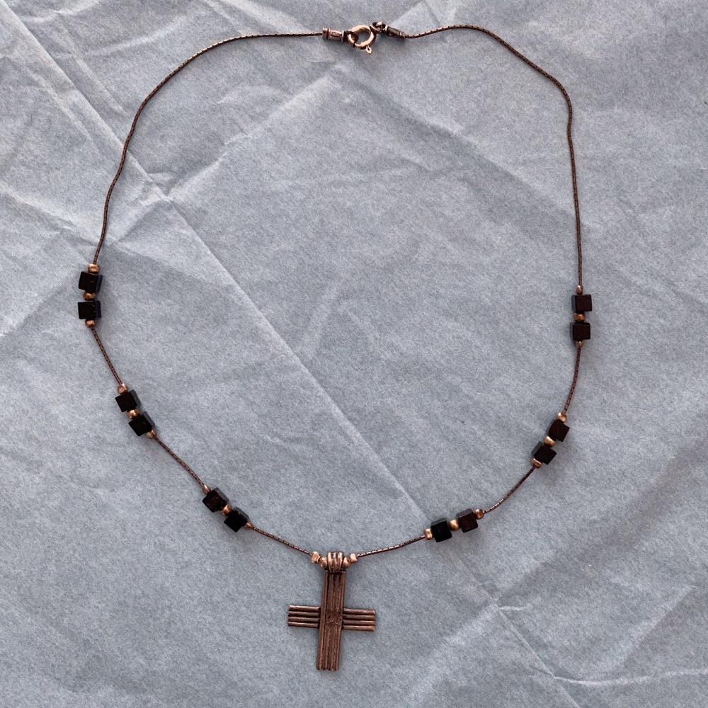 Vintage Silver Cross Choker--NWOT